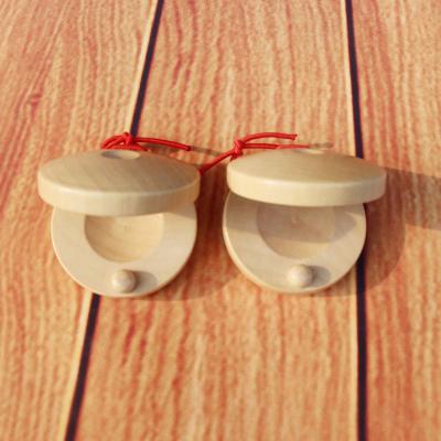 China Educational Wooden Finger Castanets Musical Instrument Colorful Wooden Castanets For Kid Toy for sale