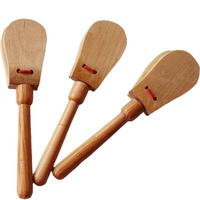 China Educational Hot Selling Children Wooden Castanets Orff Castanets Music Instrument Wooden Soundboard Castanets for sale