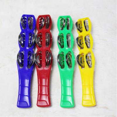 China Musical Educational Instrument Bell Hand Held Jingle Bells Percussion For Kids Educational Percussion Plastic for sale