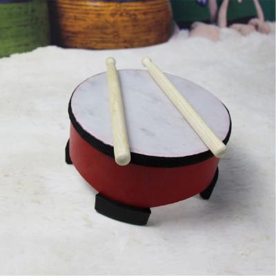 China Children learning & Type exercise; Red Wooden Musical Enlightenment Orff Instrument Children Orff Instrument Sheepskin Floor Drum for sale