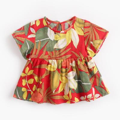 China 2021 Anti-wrinkle baby summer dress tutu girls formal dress sunbath kids boutique clothing floral print for sale