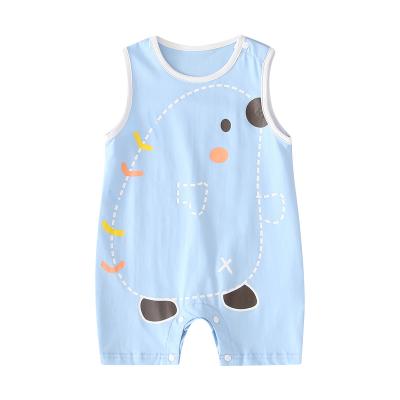 China Custom 100% Cotton Baby Rompers Comfortable Sleeveless 100% Cotton Summer Baby Wear Clothes for sale