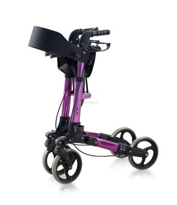 China European Style Aluminum Indoor Outdoor Folding Medical Hard Seat Rollators For Elderly for sale