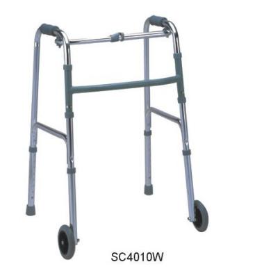 China Aluminum Adjustable Knob Wholesale Goods Adjustable/Foldable 1 Folding Walker With Wheels for sale