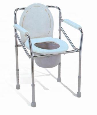 China Comfortable And Durable Height Adjustable Toilet Chair Commode Folding Chair For Elderly With Bucket for sale