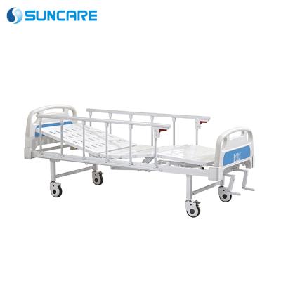 China SC-MB02A Crank Hospital Bed Hospital Furniture 2 Manual 2 Functions Folding Hospital Bed for sale