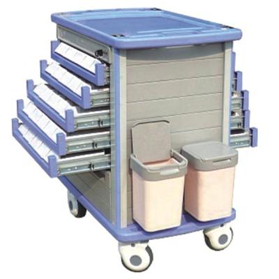 China High Quality Medical Devices Medicine Double Side Trolley With Drawers, Boxes, Waste Bin SC-C04B for sale