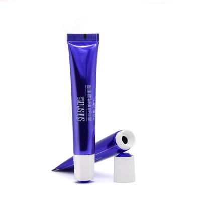 China Electric 20ml Eye Squeeze ABL Cosmetic Tube Replacement Cosmetic Cream Blue Aluminum Tube Packaging Tube With Sapphire Top for sale