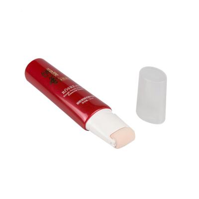 China 35ml 50ml Cosmetic Tube Packaging Squeeze Abl Red Empty Soft Tube Recycled Oval Tube With Sponge Applicator For Neck Cream for sale