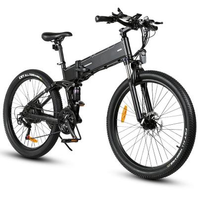 China Aluminum Alloy Electric Bicycle 500w Motor Folding 48v Li-ion Battery Power Black Hybrid Ebike Moped Electric Bike for sale