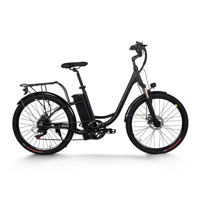 China Discontinued Power E Bike Black Silver 700c 250w Ladies Assist Electric City Bike Bicycle For Women for sale