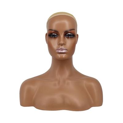 China With Wig Wholesale Africa America Mannequin Head With Shoulders For Wig Cap Scarf Display for sale