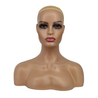 China With Wig Sale Display Clothes Plastic Wig Mannequin Female Head With Shoulders for sale