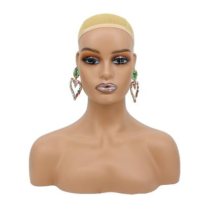 China With Wig Wholesale Africa America Mannequin Head With Shoulders For Wig Cap Scarf Display for sale