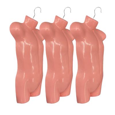 China Plastic Child Half Hanger Swimwear Kids Size Hanging Mannequins Female Torso Plus Body For Cloth Display for sale