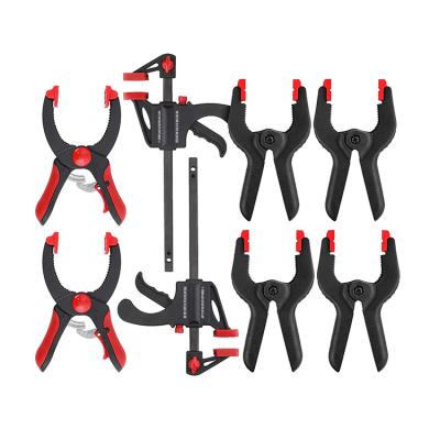 China Durable 8 Piece Ratchet And Bar Spreader Quick Clamps Set Spring Woodworking Ratchet F Clamp for sale