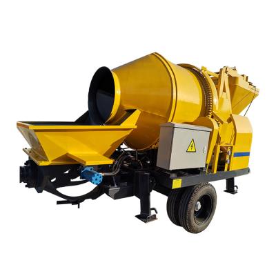 China Construction Site Yugong Factory Supply Trailer Mounted Concrete Pump Diesel Concrete Mixers for sale