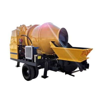 China Construction Site Yugong Mobile Diesel Concrete Mixer With Pump Machine Small Cement Pump for sale