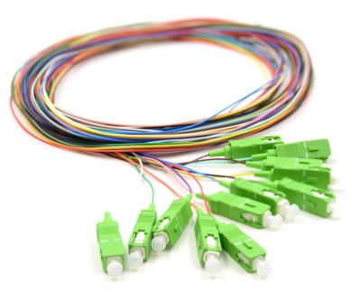 China High Quality Fiber 12 SC UPC 6 Singlemode Fiber Optic Color Coded Pigtail 0.9mm Telecommunication Fiber Optic Pigtail for sale