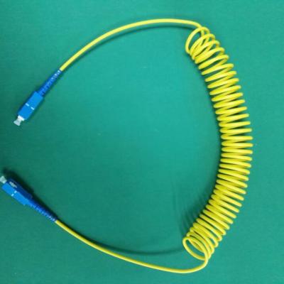 China Chinese Telecom Factory Customized SC Simplex Fiber Optic Spiral Patch Cord for sale