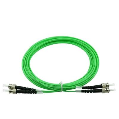 China Telecommunication 1M 3M 5M ST FC 100G Corning OM5 50/125 Multimode Duplex Fiber Optic Patch Cable 2mm Lime Green Fiber Optic Jumper for sale