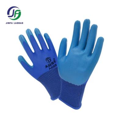 China Anti-slip physical embossed wear-resistant non-slip embossed gloves waterproof handle logistics transport gloves nylon kni moving thirteen-needle for sale