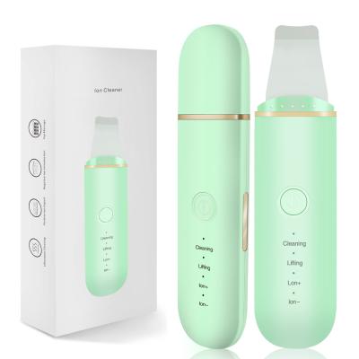 China Mini Portable Electric Facial Cleansing Direct DEEP CLEANSING Exfoliating Ultrasonic Spatula Beauty Personal Care Facial Skin Scrub for sale