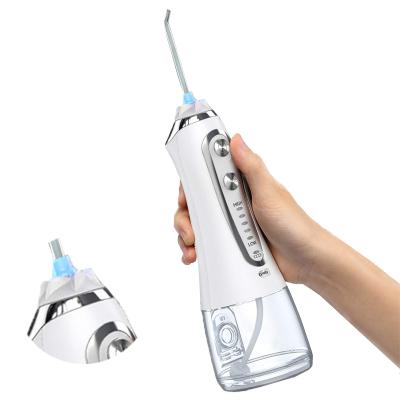 China Outdoor Professional Household Portable Rechargeable Oral Flosser IPX7 Waterproof 5 Modes 6 Replacement Spray Tips Dental Teeth Cleaner for sale