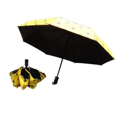 China 21inch 8k Modern UV Umbrellas Yellow Metal Retractable Shaft Automatic for sale