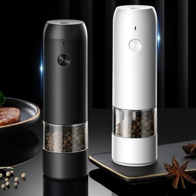 China Viable Custom Logo DIY Electric Pepper Grinder USB Rechargeable Automatic Grinder For Sea Salt Wholesale for sale