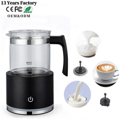 China 13 Years Electric Milk Frother Electric Steam Machine Glass Electric Automatic Milk Frother Magnetic Transmission Heater Milk Coffee Factory for sale