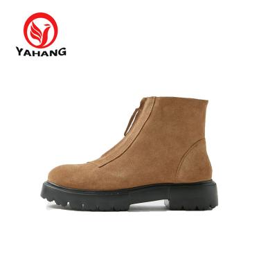 China Round High Heel Chunky Suede High Platform Boots Ladies Upper Boots for sale