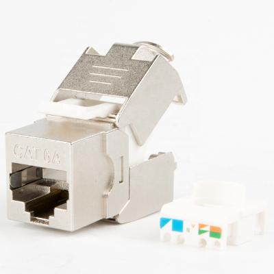 China Telecommunication Toolless Cat6a Jack Zinc Alloy Keystone Module for sale