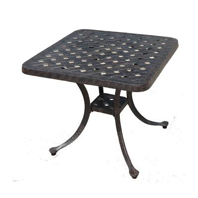 China Western Style Cast Aluminum Outdoor Furniture Garden Furniture Patio Rosie Side Table Square Coffee Table for sale