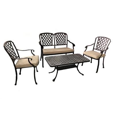 China Western Style Cast Aluminum Furniture Outdoor Garden Furniture Patio Sets Martini Coffee Set for sale