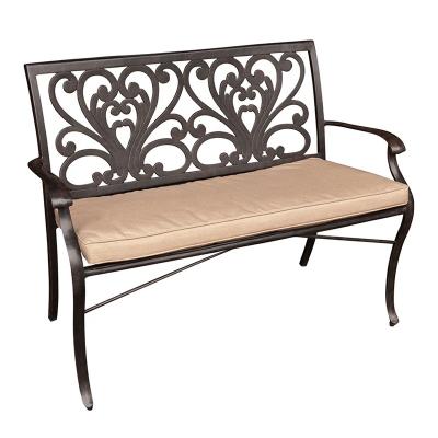 China Outdoor Cast Aluminum Garden Furniture Patio Furniture High Back Atlantic Style Bench for sale