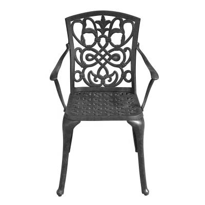 China Western Style The Cast Aluminum Furniture Outdoor Garden Furniture Patio Knot KD Armchair for sale