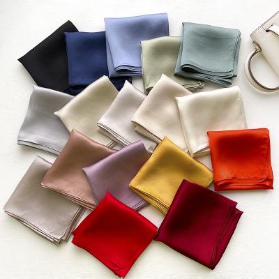 China Keep warm 2022 new square scarf springs pure sunscreen silk head scarf and lady fashion summer women's quality color scarves for sale