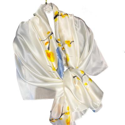 China Factory direct sales silk high quality elegant simplicity printed 100% silk square scarf for women for sale