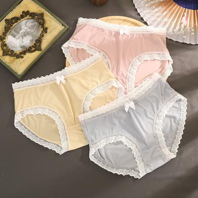 China Other hot sale 2022new high quality ladies plus size ice silk seamless high waist solid color comfortable panties for sale