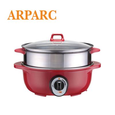 China Hot Sales High Quality 3L Hotel Non Stick Mini Electric Hot Pot Cooker Electric Cooking Pot for sale