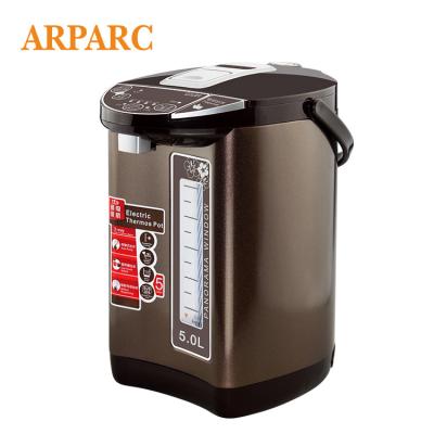 China 360 Degree Rotation Base Boil-Dry Protection 5 Liter Keep Hot Air Pressure Water Retro Kettle Thermopot for sale