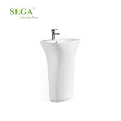 China P-7164L Polished Sanitary Ware Pedestal Wash Basin Round Chinese Wash Basin With Stand for sale