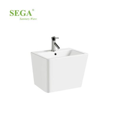 China Polished P-7030W Sanitary Ware Lavatory Wall Hung Rectangular Basin Sink Wall Hung Basin for sale