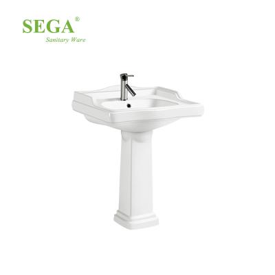 China Polished P-7804 Newly Designed Wash Basin Pedestal Wash Basin Bathroom Sanitary Ware Wash Basin for sale