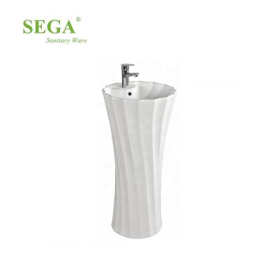 China P-7171LG Modern Porcelain Wash Basins Color Wash Basin Ceramic Pedestal American Hand Pedestal Wash Basin for sale