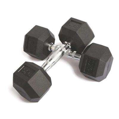 China 2021 Universal In Running Dumbbells For Gym Hex Dumbbell Mancuernas Rubber Hexagons for sale