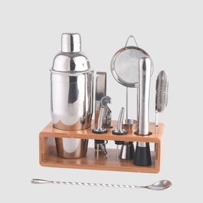 China Best Viable Price Customized 11pcs Per Color 24oz Coctail Shaker Bar Tool Set for sale