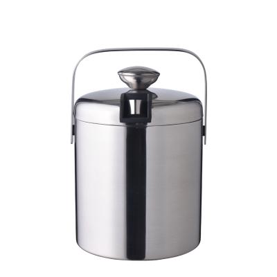 China 2020 Hot Selling Durable 1.3L Beer Ice Bucket Double Wall Stainless Steel Insulated Ice Bucket 1300ml With Lid For Bar for sale