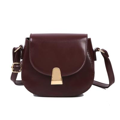 China Retro Fashion All-match Lock Saddle Bag Shoulder Messenger Bag Semicircle Bag for sale